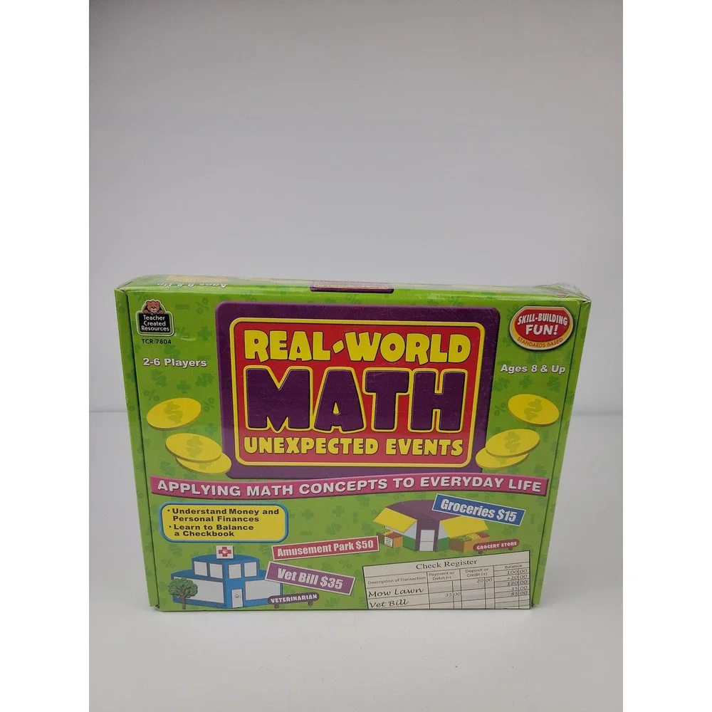 Teacher Created Resources Real World Math Unexpected Events Game TCR 7804 New